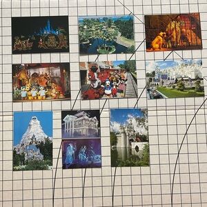 Vintage Disneyland postcards (ca 1970), assortment of attractions (8) w 1 cruise